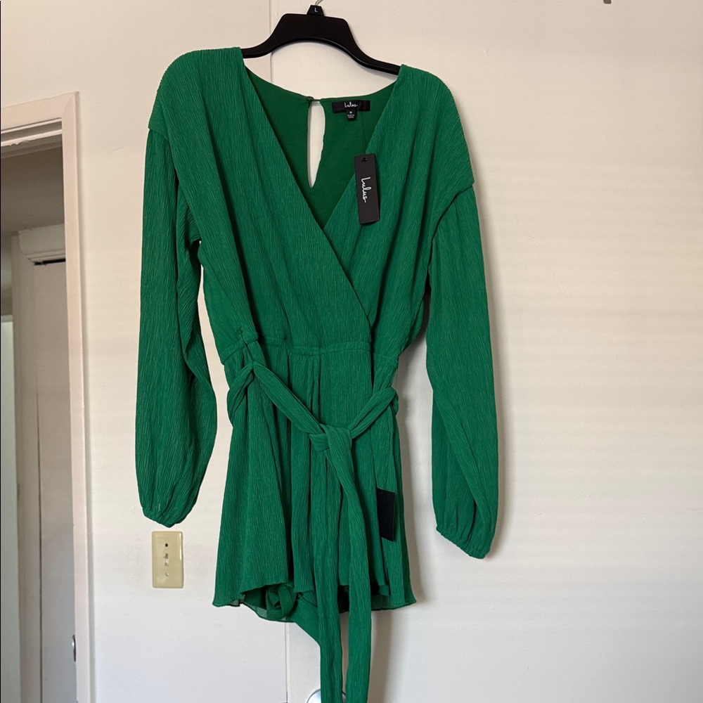 Lulu's Emerald Pleated Romper